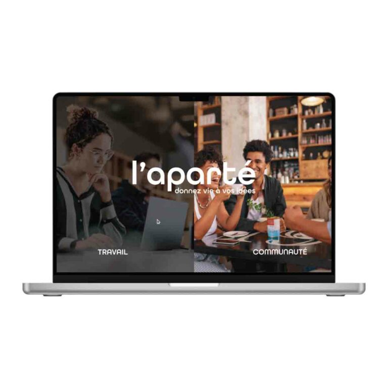 Page d'accueil du site internet de l'Aparté