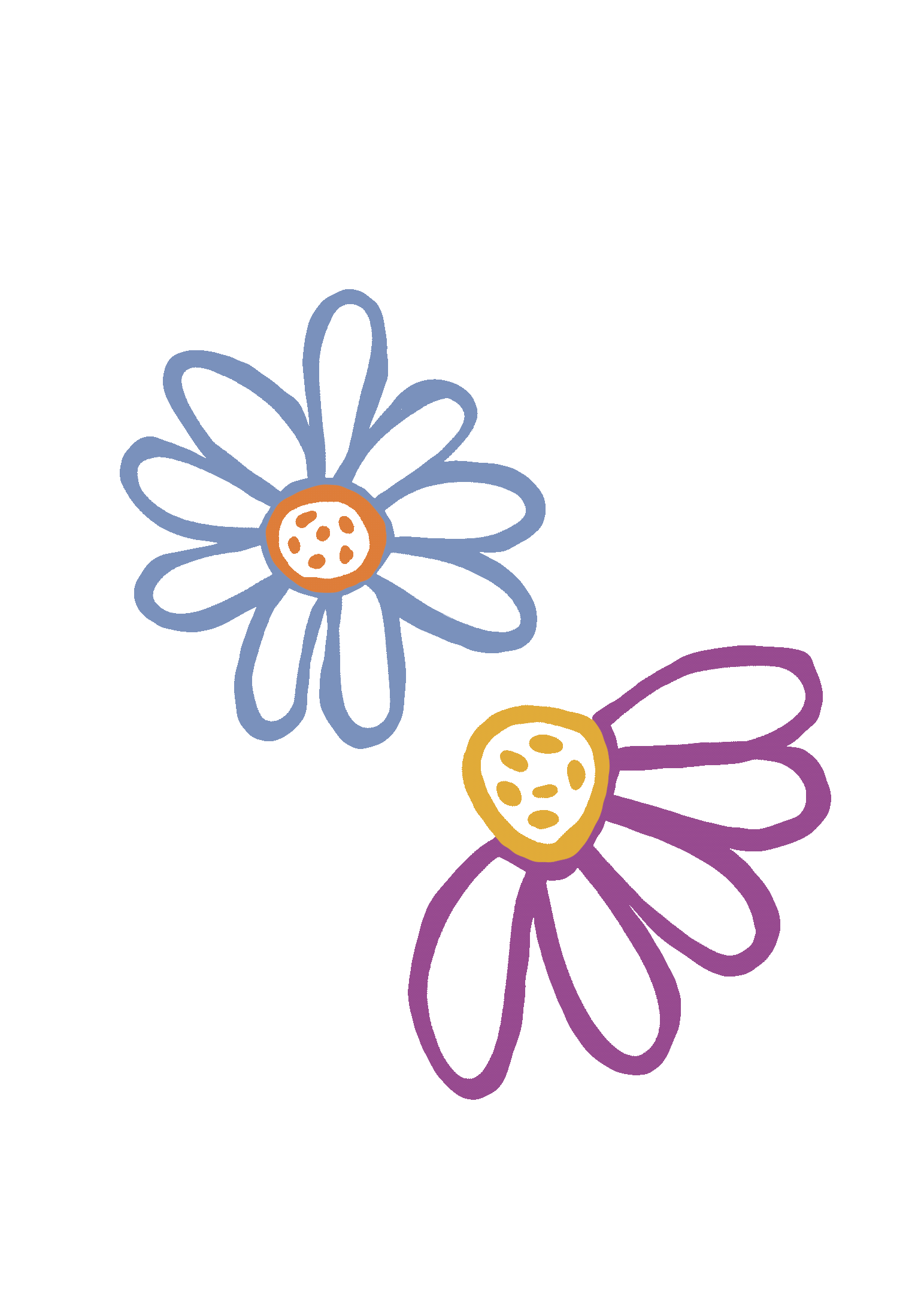 Deux fleurs avec pétales