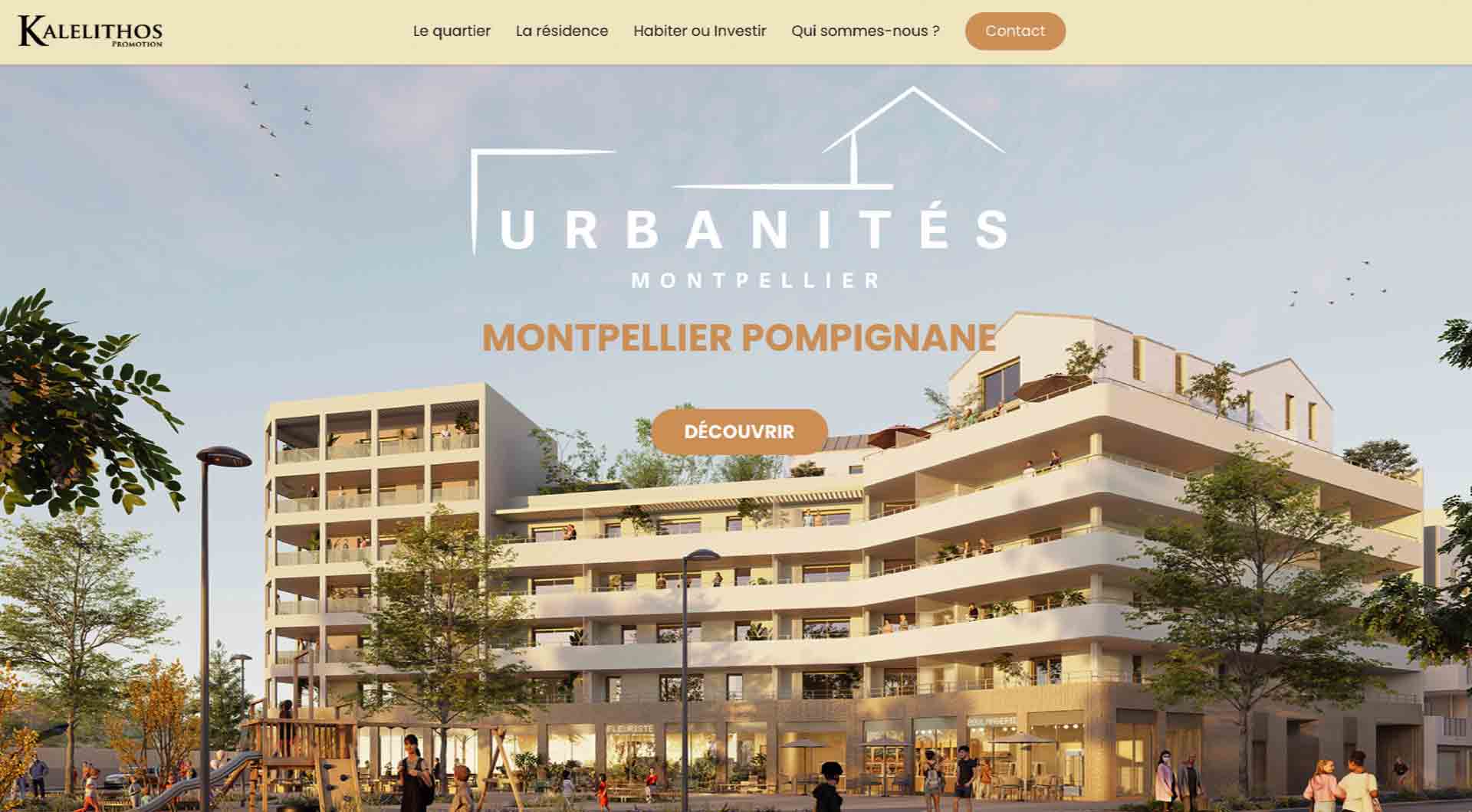 Site internet pour la résidence Urbanités